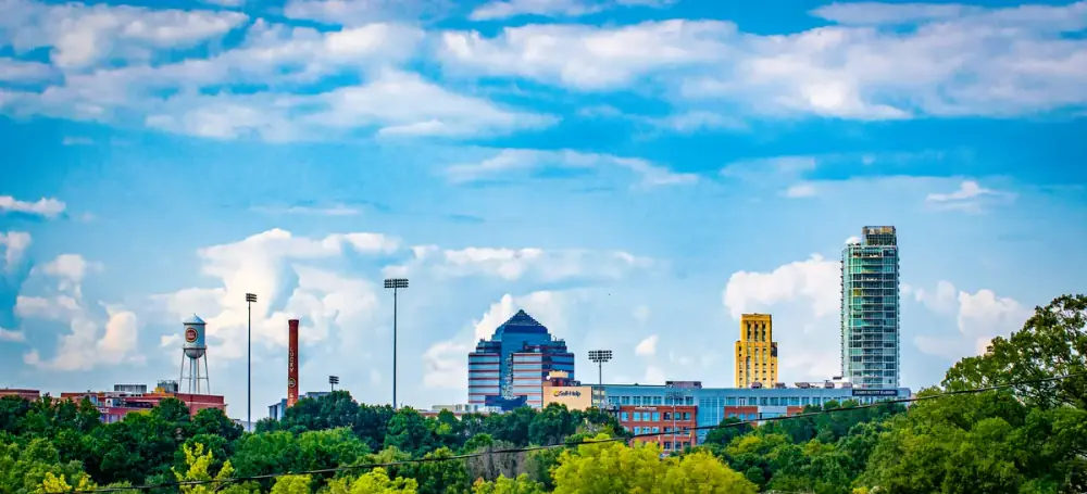 Downtown Durham NC skyline - contractor web design services
