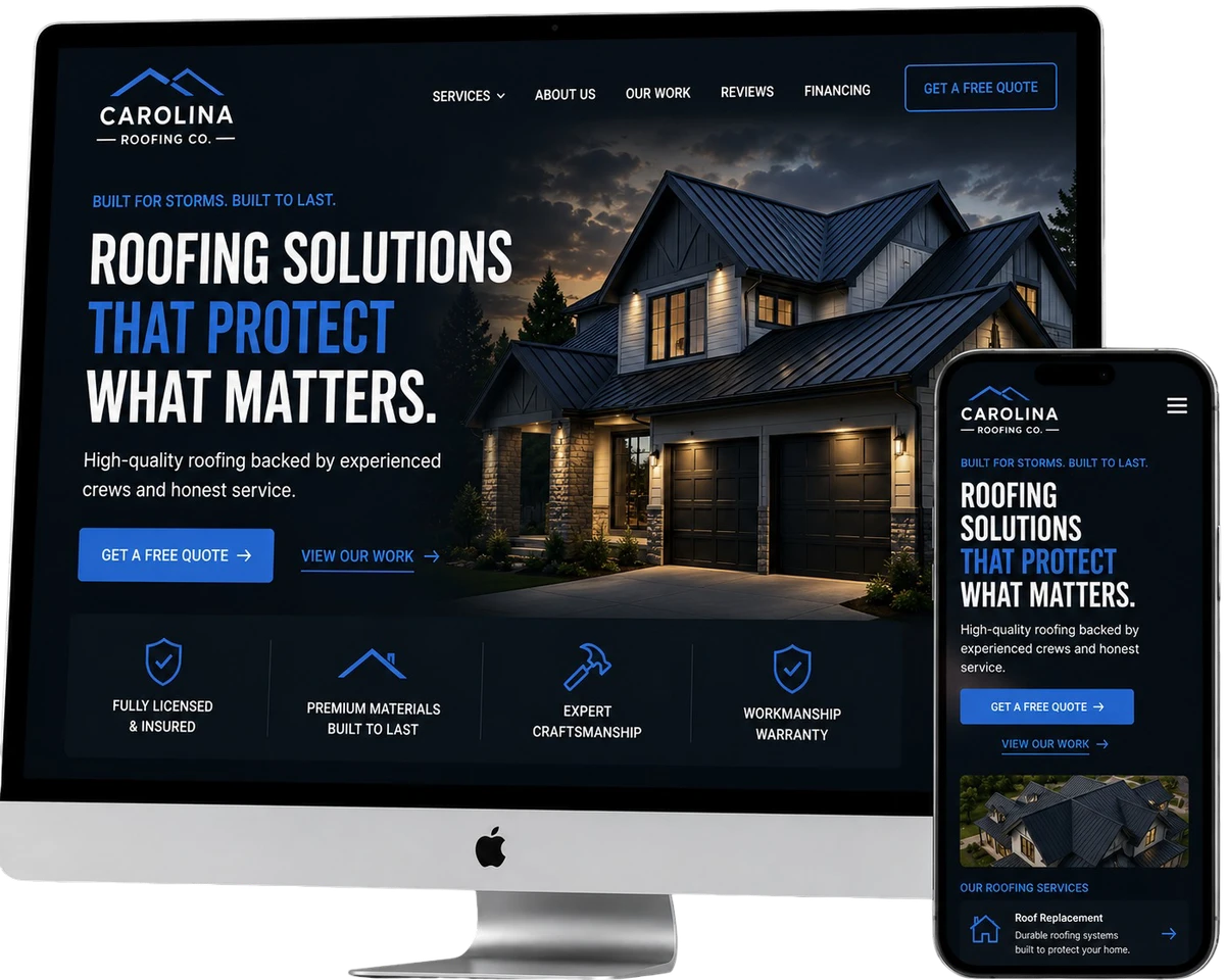 Instant lead form and landing page for a contractor