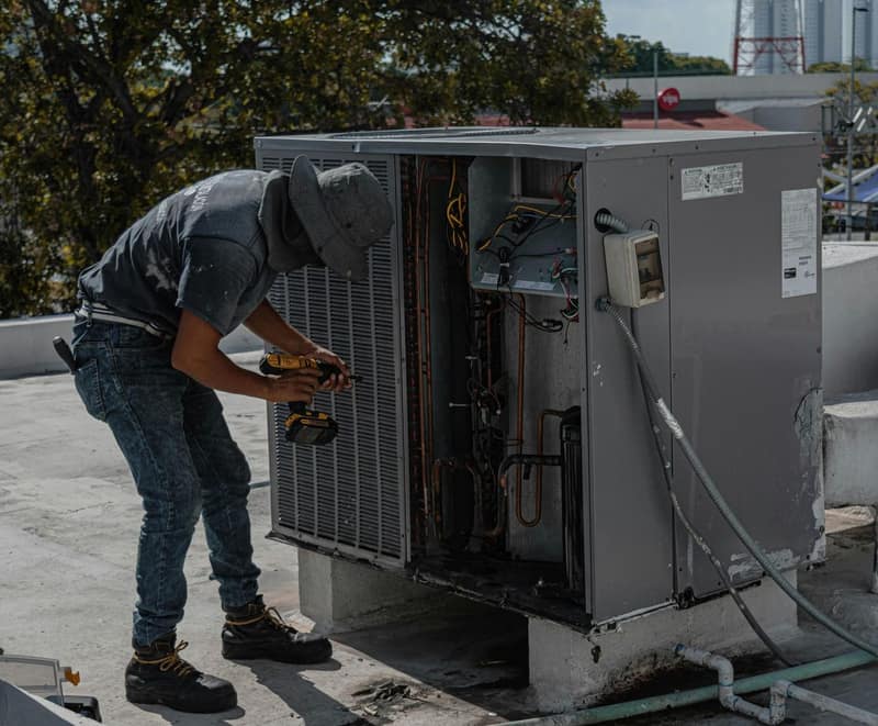 HVAC contractor at work